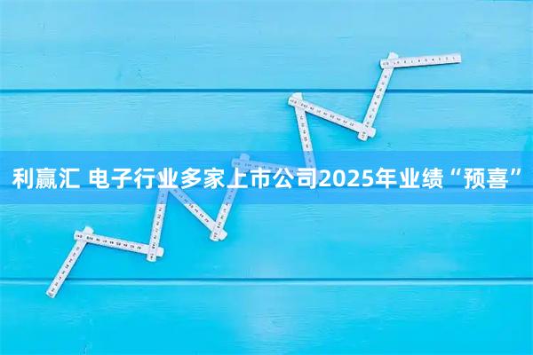利赢汇 电子行业多家上市公司2025年业绩“预喜”